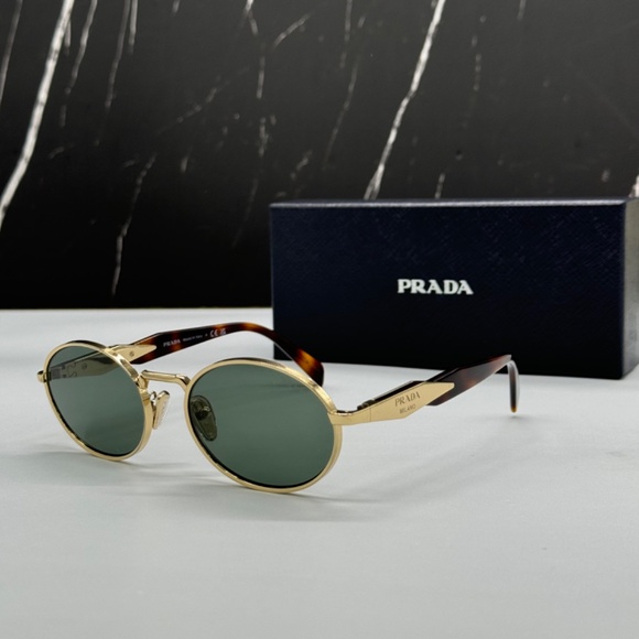 NEW SPR 65Z ZVN70L PRADA GOLD GREEN PR65ZS ZVN70L OVAL  display picture 2